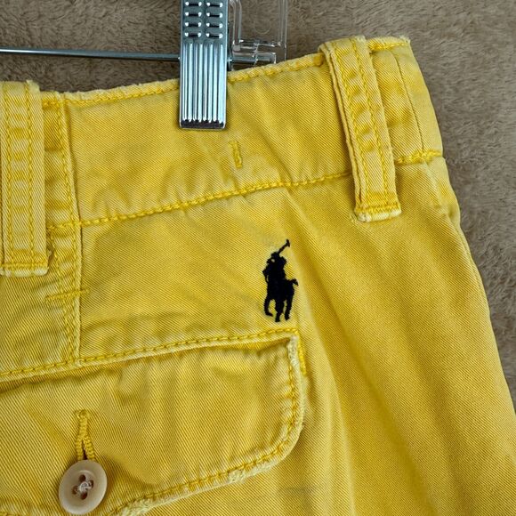 Polo Ralph Lauren Chino Shorts Mens 36 Yellow Pockets Drawstring 10" Classic - Picture 6 of 16